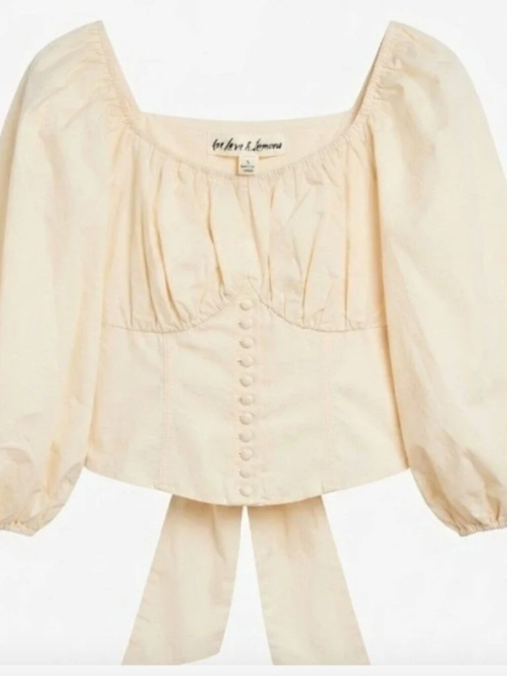 NWOT FOR LOVE & LEMONS CREAM PUFF SLEEVE BUSTIER TOP SMALL